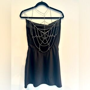Nasty Gal adjustable spiderweb slip dress